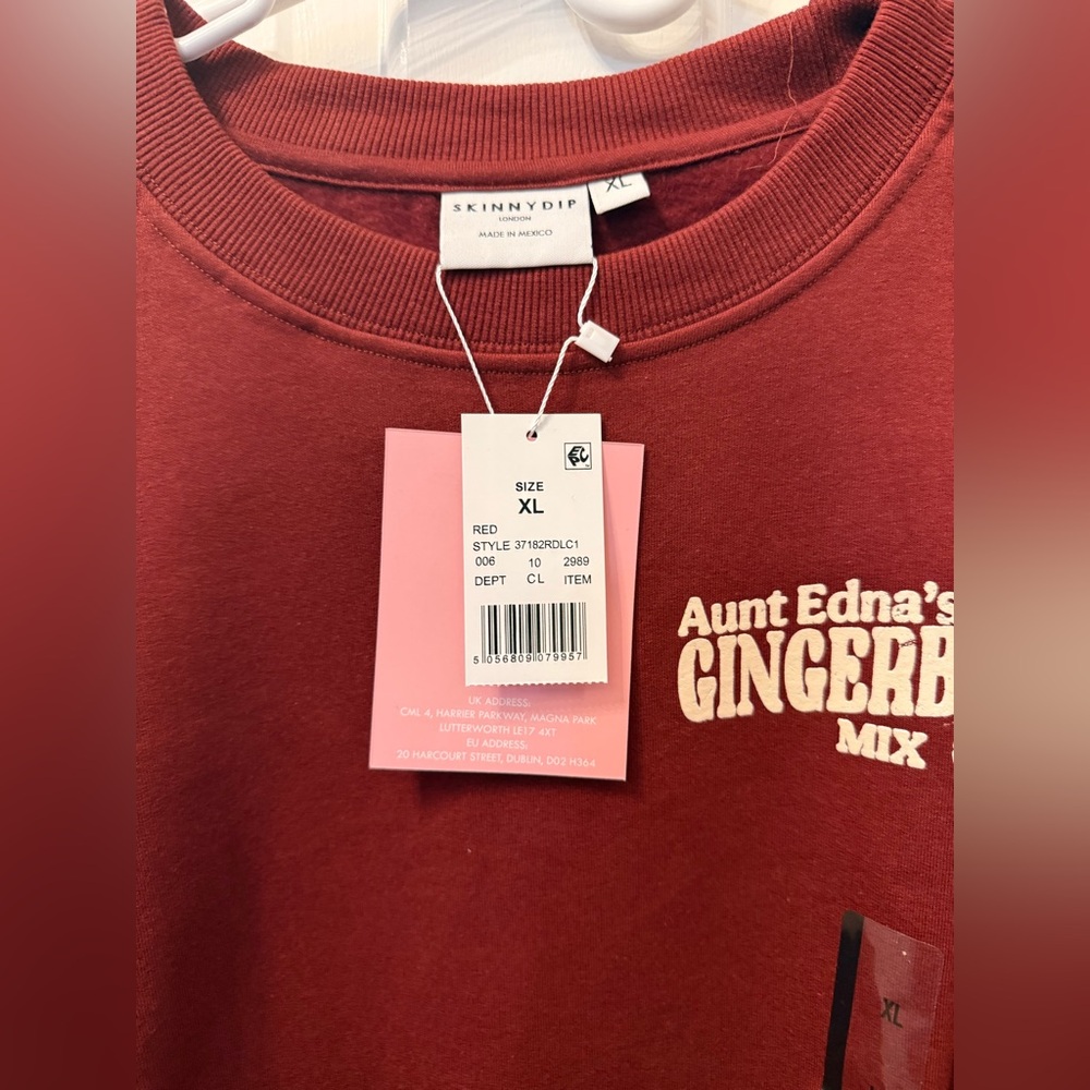 Skinnydip Women's Gingerbread Fleece Graphic Sweatshirt Size XL - Picture 6 of 8